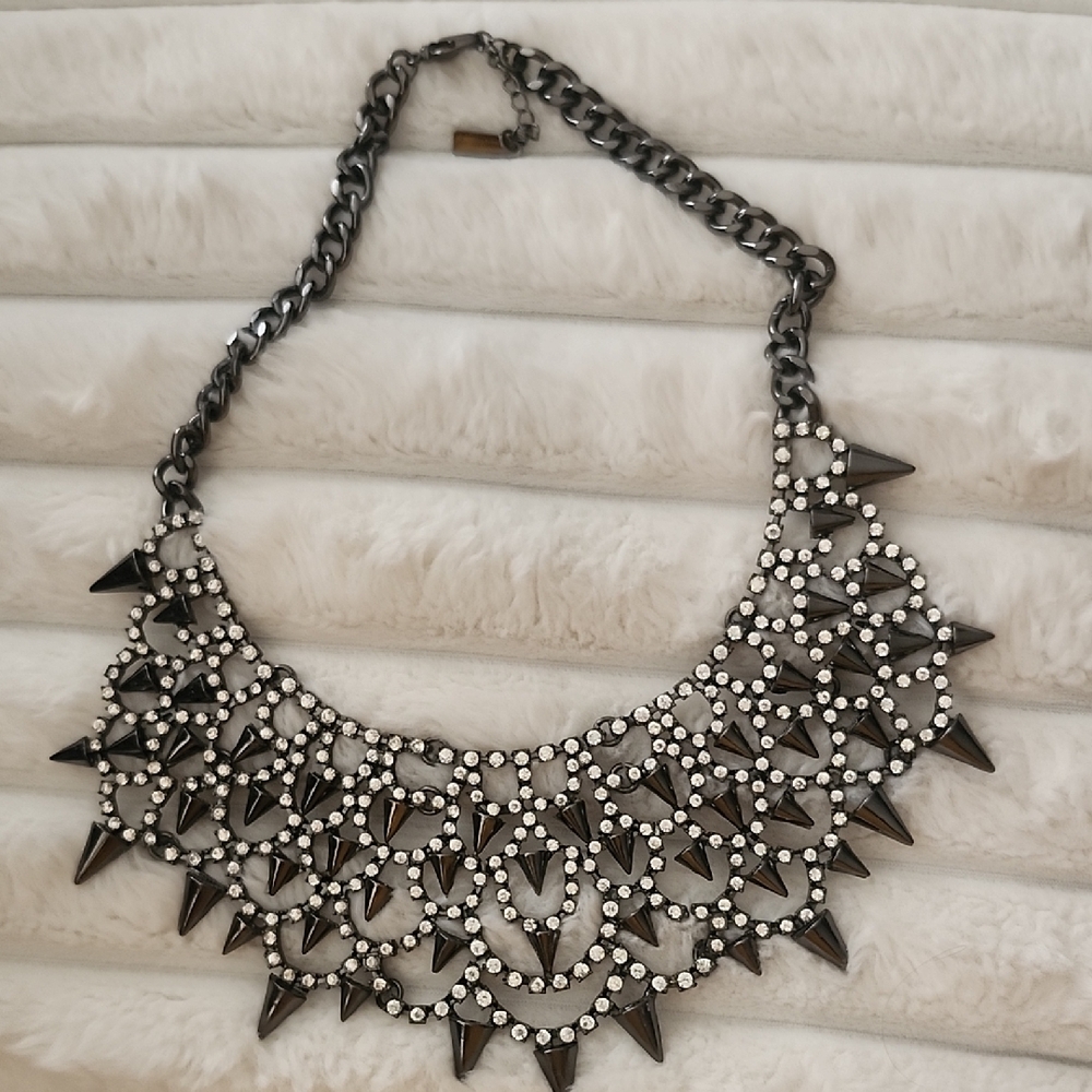 BaubleBar Black and Silver Statement Necklace